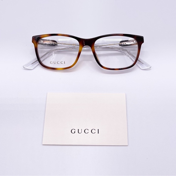 NEW GG0490O 003 UNISEX EYEGLASSES GUCCI GG04900 HAVANA CLEAR EYEWEAR - Picture 6 of 8